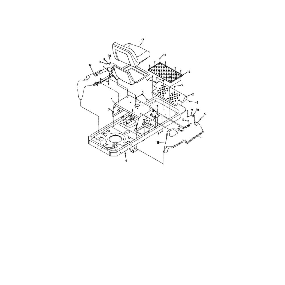 Operator's Platform (Us) Diagram and Parts List for RZTSERIES  Cub Cadet Lawn Tractor